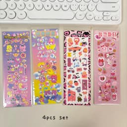 Sharkbang New Arrival 4/5/6/7/8pcs BOBO Scrapbook Stickers Korean Decor Lable Journal Album Stationery Kawaii Sticker Suppliers