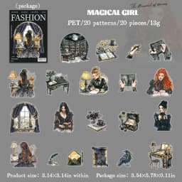 JIANWU Planner's Daily Series Vintage Character Landscaping Material Collage PET Sticker Creative DIY Journal Stationery