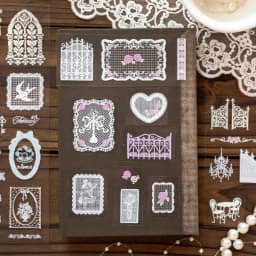 Journal GO Vintage Rose Transfer Stickers, Lace & Floral Frame Decals for Journaling, Scrapbooking, Planners & DIY Crafts