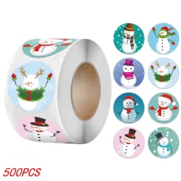 50-500Pcs Christmas Tree Santa Claus Merry Christmas Stickers 2.5cm Thank You Stickers for Gift Sealing Holiday Candy Bag Decor