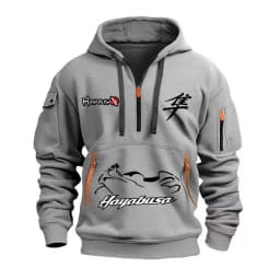 Suzuki Hayabusa Logo Motorcycle Team 2026 New Fashionable Outdoor Sports Men's Half Zipper Pocket Women's Sports Hoodie
