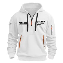 Yamaha Spring/Autumn Men's Hooded Sweater with Zipper and Multiple Pockets Crewneck Shirt Men's Outdoor Sports Leisure Hoodie