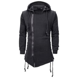 Men Hoodies Sweatshirts Casual Autumn New Slim Fit Solid Long Sleeve Trendy Punk Hooded Sweatshirt Gothic Drawstring Male Tops