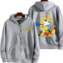 The Simpsons Men Zipper Hoodie 2026 New Casual Women Oversized Sweatshirt Cartoon Anime Couple Jackets Coat Clothes
