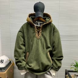 Spring and Autumn New Fashionable Solid Color American Retro Warm Hoodie Men's Loose Sports Large Size High Quality Coat L-4XL