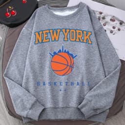 New York Basketball Game Sweatshirt For Men Autumn Loose Casualwear Hipster Soft Pullover Unisex Fashion Hip Hop Clothing