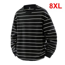 Striped Sweatshirt Men 8XL Plus Size Sweatshirt Spring Autumn Striped Pullover Fashion Casual Sweatshirts Male Big Size 8XL