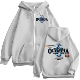 2026 Olympia Gym Fitness Pump Cover Zip Up Hoodie Men's Women Fashion Vintage Oversized Long Sleeve Jacket Sweatshirt Streetwear
