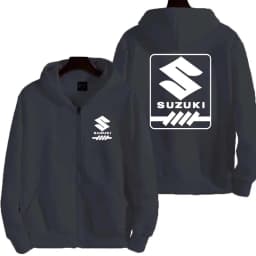Suzuki logo motorcycle racing team competition men's fashion zipper sportswear spring and autumn sports couple hooded coat