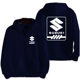 Suzuki logo motorcycle racing team competition men's fashion zipper sportswear spring and autumn sports couple hooded coat