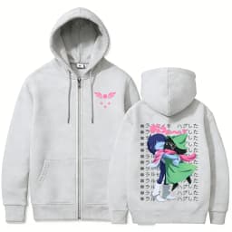 Game Deltarune Ralsei Kris Zipper Hoodie Men Casual Humor Harajuku Zip Up Jacket Unisex Long Sleeve Oversized Zip Up Sweatshirt