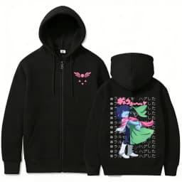 Game Deltarune Ralsei Kris Zipper Hoodie Men Casual Humor Harajuku Zip Up Jacket Unisex Long Sleeve Oversized Zip Up Sweatshirt