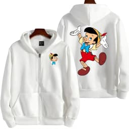 Pinocchio Women Zipper Hoodie Cartoon Anime Spring Autumn Men Sweatshirt 2026 New Fashion Couple Jackets Coats