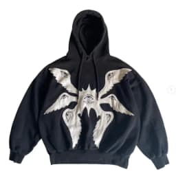American fashion trend gothic print washable hoodie Man New Street Hip Hop Retro Fleece Padded Sweatshirt Unisex Casual Hooded