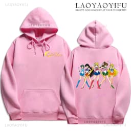 Cute Sailor Moon Hoodie Women Casual Streetwear Harajuku Ladie Streetwear Tops Kawaii Sweet Loose Hoody Unisex Clothing Pullover