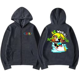 Funny Boating Lc Waikiki Monkey Graphic Zipper Hoodie Male Casual Fleece Cotton Sweatshirt Men's Fashion Oversized Zip Up Jacket