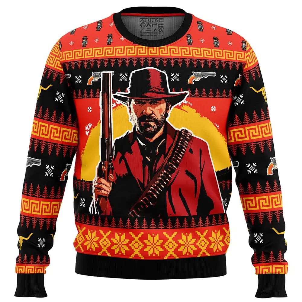 Arthur Morgan Red Dead Redemption 2 Ugly Christmas Sweater Gaming r Series Men's and Women's Winter Fashion Casual Sweatshirt