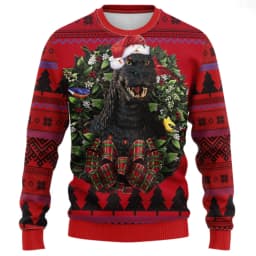 Godzilla Christmas Sweater Couple 2026 Spring/Summer New Men's Hoodie Cartoon Anime Women's Hoodie Sportswear