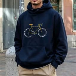Words Spliced Bicycle Creative Typography Art Hoodie Bike Letter Pullover Hooded Outdoor Cycling Streetwear Casual Hooded Tops