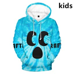 4 To 14 Years Kids Hoodies Craftee Face 3D Printed Hoodie Sweatshirt Boys Girls Anime Cartoon Brand Jacket Coat Children Clothes