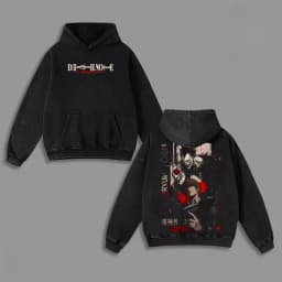 Manga DEATH NOTE L·Lawliet Printed Hooded Men Women Washed Cotton Hoodies Retro Streetwear Harajuku Male Oversized Sweatshirt