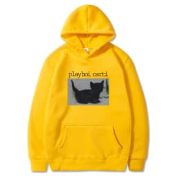 Playboi Carti Oversized Hip Hop Hoodie Cute Cat Print Hoodies Harajuku Sweatshirt Regular Mens Tops Quality Men Loose Streetwear