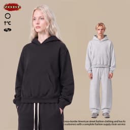 ZODF Trendy Winter Man Boxyfit 350gsm Fleece Hoodie Unisex Old Money Style Comfortable Warm Solid Hooded Pullovers HY0006