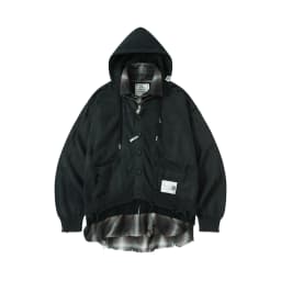 Vintage Washed Fake Three Piece Hooded Knit Cardigan For Men Ripped Destroyed Plaid Splice Layered Street Style Jacket