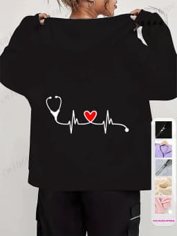 Zip Up Hoodies for Women Oversized Nurse Life Printed Hoodies Women Men Zipper Sweatshirts Autumn Winter Fleece Zip Jacket Coat