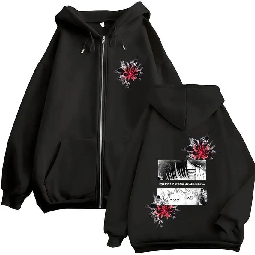Animation Summer Light Death Yoshiki Light Eyes Zipper Hoodie Men's and Women's Fashion Zipper Hoodie Long Sleeve Hoodie Jacket