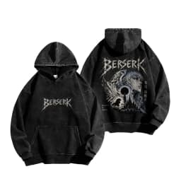 Guts Graphic Clothing Berserk Anime Hooded Men Women Vintage Washed Hoodies Oversized Cotton Sweatshirt Male Casual Streetwear