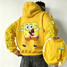 Happy SpongeBob SquarePants Cartoon Anime 2026 New Spring and Autumn Fashion Hoodies for Men and Women