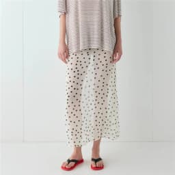 Women Summer Midi Skirts Elegant Polka Dots Print Sheer See Through Long Skirt for Beach Vacation Club Y2K Streetwear