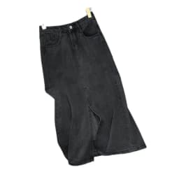 Light Blue Denim Asymmetrical High Waist Slimming Skirt for Women Summer 2023 New Style A-Line Split Skirts