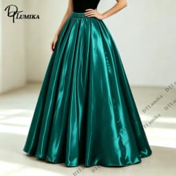 Glossy Satin Elastic Waist Maxi Skirt Women Customized High Waist Flared Long Skirts Wedding Guest Prom Evening Formal Occasion