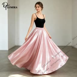 Glossy Satin Elastic Waist Maxi Skirt Women Customized High Waist Flared Long Skirts Wedding Guest Prom Evening Formal Occasion
