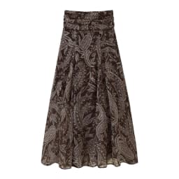 Ruffles Pleated Long Skirts For Women Fashion 2025 New Vintage Printed Midi Skirt High Street Casual Chic Party Skirts