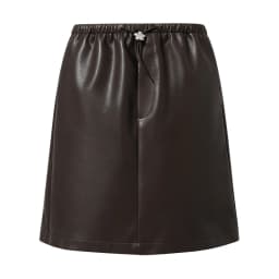 Amii Women's Faux Leather A-Line Mini Skirt Straight Fit Slimming Casual Commuter Minimalist Winter 2026 Mini Skirts 12624007