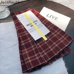 Vintage Skirts for Women 2025 Faldas Mujer De Moda Fashion Sweet Japanese Saia High Waist A-line Jupe Plaid Pleated Mini Skirt