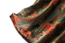 2026 Women's Casual Autumn New Style 100% Natural Mulberry Silk Gambiered Guangdong Gauze High Waist Printed A-line Skirt