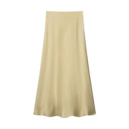 Silk Satin High Waist Slimming Casual Midi Skirt Pure Color Spring 2025 Women's Faion f-length A-line Skirt