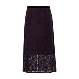 Amii 2026 Autumn New Skirt for Women Fashion Velvet Splice Paisley Lace Midi Skirt Split Straight Casual Woman Clothing 12643057