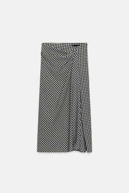 European and American style 2026 spring new women's clothing style simple and slim fit mid waist pleated plaid skirt