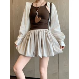 Puffy Flower Bud Short Skirt for Women Summer 2026 New High Waist Sporty Skirt Casual Style Embroidered Half Body Skirt
