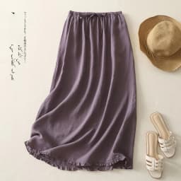 High Waist Cotton Linen Half Skirt Women Summer Thin Drawstring Elastic Wood Ear Flower Bud Long Skirt Thin Model