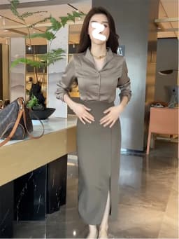 Elegant High Waist Side Slit Slimming Midi Skirt Women's Early Spring New Style One Step Bodycon Skirt Slimming Long Skirt