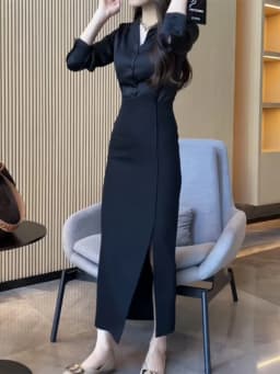 Elegant High Waist Side Slit Slimming Midi Skirt Women's Early Spring New Style One Step Bodycon Skirt Slimming Long Skirt