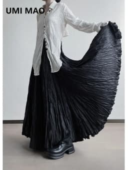 UMI MAO Yamamoto Dark Wind Extra Large Fold Irregular Skirts Spring Summer Crowd Design Sense Large Swing Skirt For Women