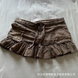 Y2k Euramerican Vintage Turn Down Lace Up Fashion Skirt Harajuku Gothic High Street Ruffle Edge Jupe Spice Girl Punk Skirts