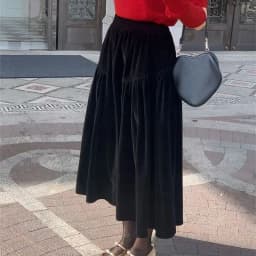 French Vintage Velvet Skirt New Autumn Winter Thick Women's High Waist A-Line Party Jupe Solid Color Folds Midi Faldas 534P
